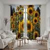 2 шт. HD занавеска с изображением подсолнуха в саду, желтая завязка, цифровая печать, стиль украшения дома, украшение гостиной, спальни, прохождение