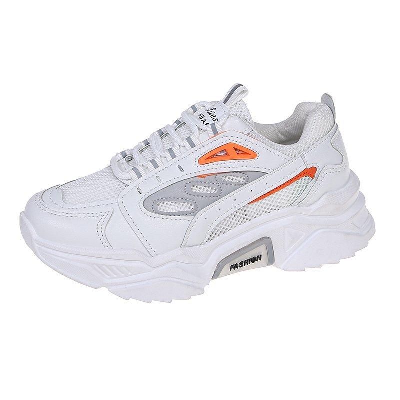 Модная женская обувь Дышащие массивные кроссовки Сетчатые повседневные спортивные туфли Модная женская обувь на платформе Женская обувь на шнуровке из вулканизированной кожи