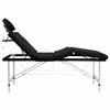 VidaXL Foldable Massage Table Black 4 Zones with Aluminum Frame