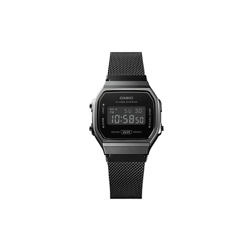 Casio VINTAGE Серия-A168 Повседневные Кварцевые Стальной ремешок Униформа для Мужчин и Женщин Черный циферблат A168WEMB-1B