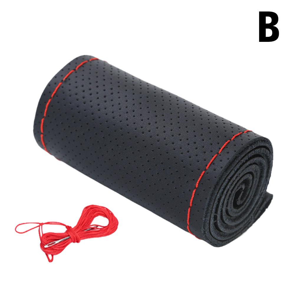 НОВЫЙ чехол на руль автомобиля из натуральной кожи с иглами, противоскользящий защитный чехол из коровьей кожи на руль U4I4