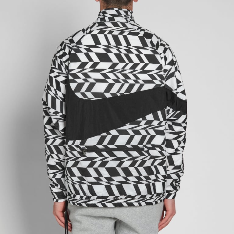 Nike Большой логотип воротник-стойка свитер тканая куртка унисекс куртка черный белый AO0862-100