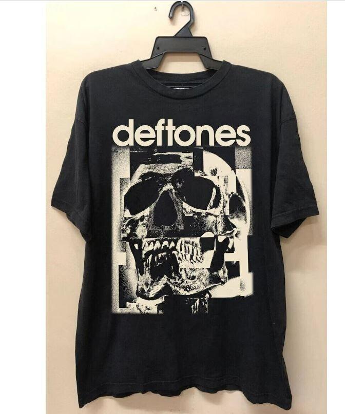 Deftones Одежда футболка Череп 90-х Deftones Винтажная Графическая Унисекс Футболка KH1036 Унисекс Футболка