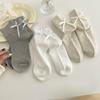 Носки с бантами для женщин, Летние тонкие носки до середины икры, Хлопковые носки, Весенне-летние носки в балетном стиле