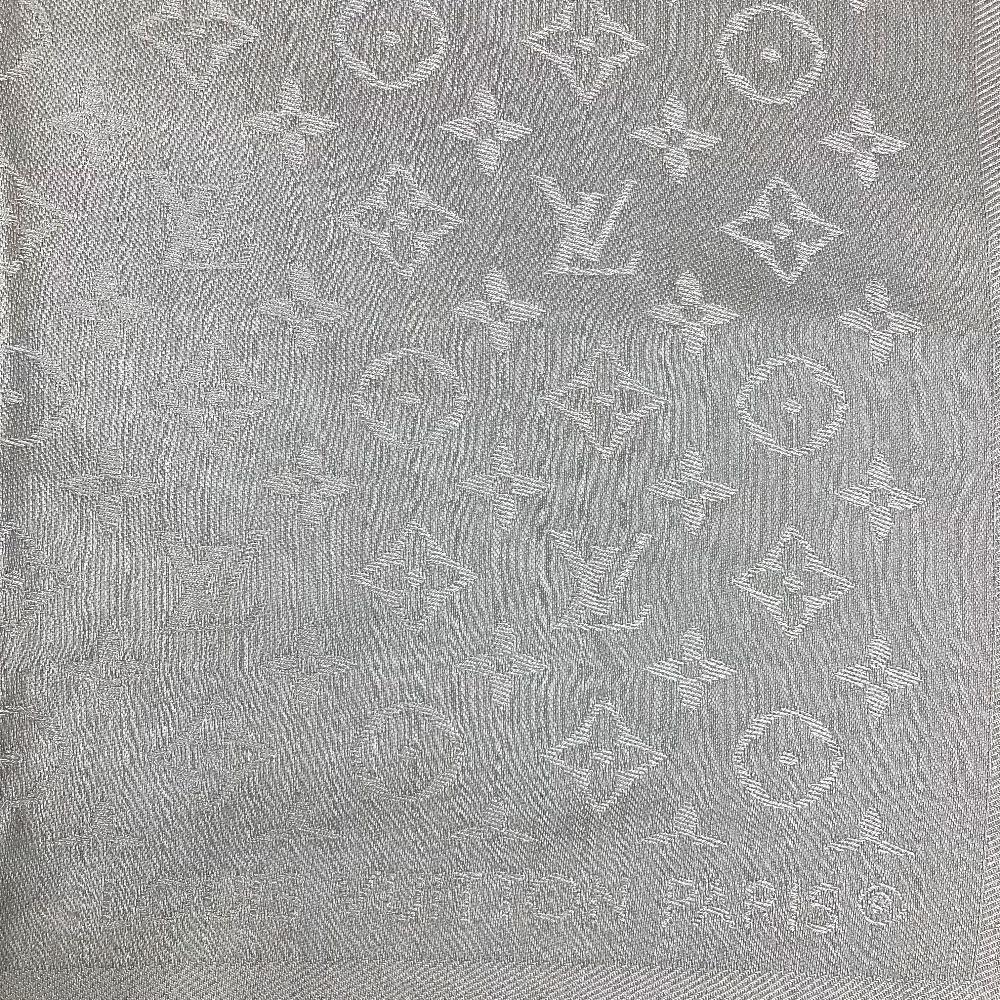 Louis Vuitton M71336 Monogram Shawl Fringe Scarf Stole Large Size shawl Beige