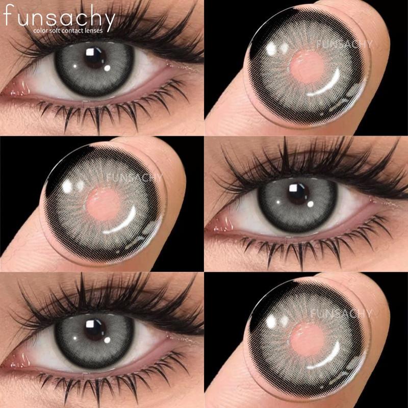 FUNSACHY 1 пара цветных контактных линз для глаз Косметика Высококачественные сине-коричневые контактные линзы Натуральные серые линзы
