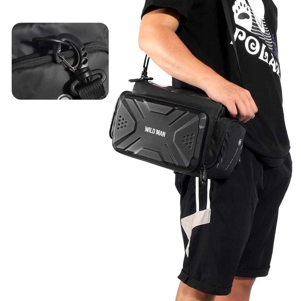 WILD MAN 4л Водонепроницаемая сумка для хранения на руль велосипеда с сенсорным экраном, для МТБ, горных, шоссейных, складных велосипедов и самокатов (GS6)
