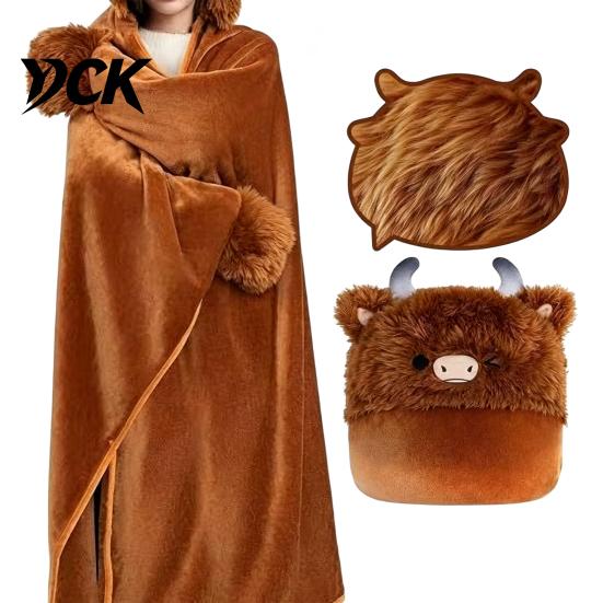 Animal Themed Blanket Wearable Hoodie, Adults Oversized Fleece Sweatshirt Lightweight Warm Sleepwear, Halloween Cosplay Costume Plush Hooded