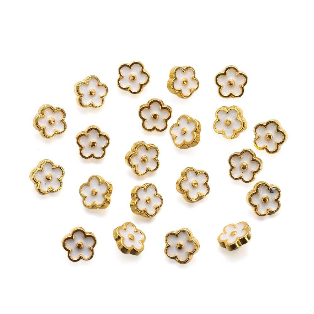20pcs 5.5mm Flower Buckles Handmade DIY Doll Clothes New Stuffed Toys Accessories  1/6 Doll