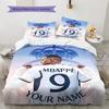 Mbappe Legend Custom Name Pattern Bedding Quilt Set Quilt Cover Pillowcase Home Birthday Gift(1 * duvet cover + 2 * pillowcase, without core)