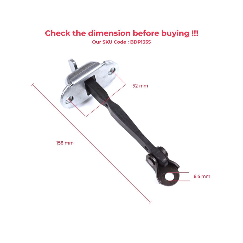 BDP1355-1 2 Pieces Rear Door Hinge Brake Stop Check Strap Limiter for Toyota Hilux MK7 N1 N2 N3 Fortuner MK1 N5 N6 2004-2015 686300K011