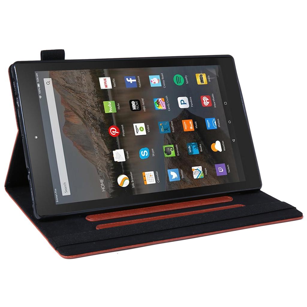 Для Amazon Fire HD 10 (2015)/(2019)/(2017) Чехол-книжка из кожи для планшета с отделениями для карт, противоударный