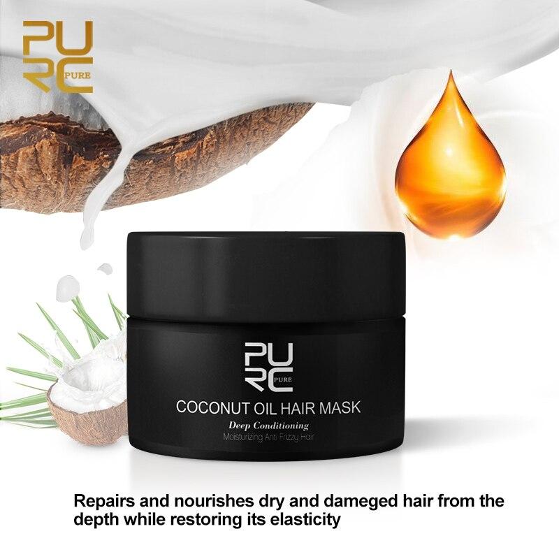 PURC Coconut Oil Hair Mask Deep Conditioning Hair Treatment for Dry Damaged and Color Treated Hair Sulfate Free 50ml