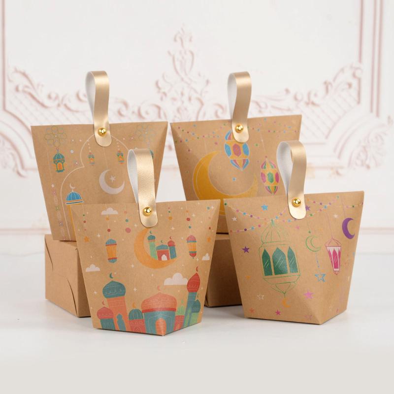 5/10 шт. Подарочная коробка для конфет EID Mubarak, украшение на Рамадан, упаковка для подарков в виде печенья, 2024, исламские принадлежности для мусульманских вечеринок, домашний декор