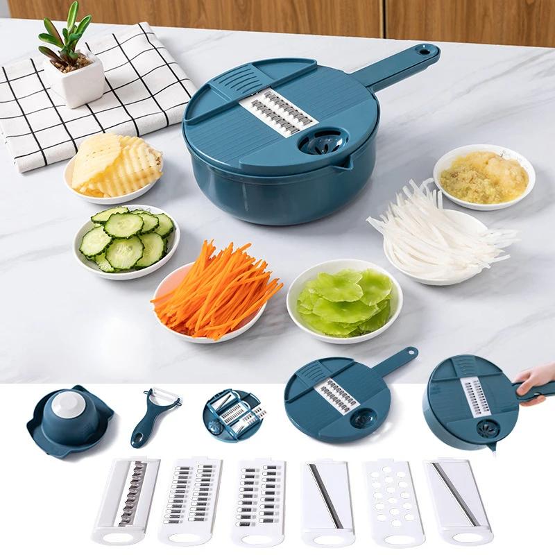 9 In 1 Vegetable Cutter Multi-Functional Potatoes Manually Cut Shred Slicer Grater Kitchenware Acceesories Tools