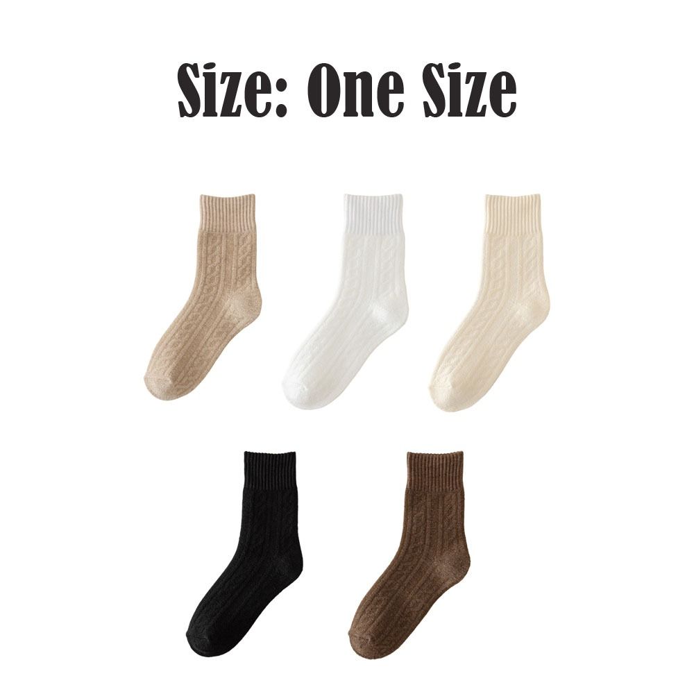1/5 Pairs Fleece Medium Tube Tights Warm Polycotton Snow Socks Soft Sleeping Socks