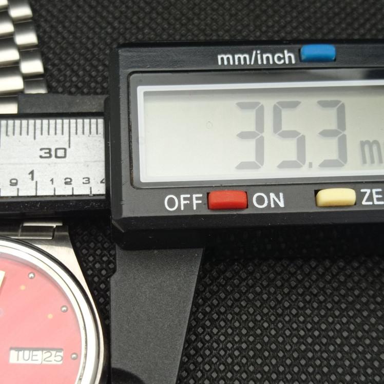 USED VINTAGE SEIKO 5 AUTOMATIC 7019A JAPAN MENS D/D RED WATCH 621c-a415317-2 SKU621c-a415317