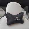 VJQZY1 1Pcs Car Seat Headrest Auto Logo Neck Spine Protection Pillow For Alfa Romeo 156 159 147 4C 8C 166 Giulia Giulietta Mito Stelvio