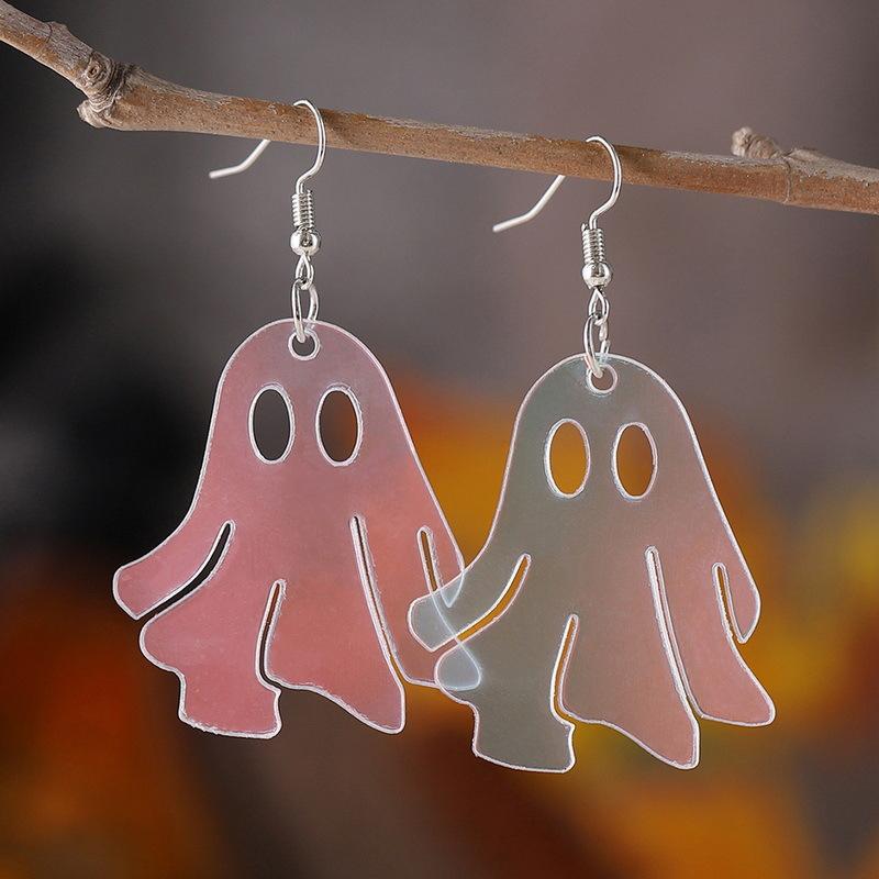 Новые милые серьги-подвески Ghost Ghost Funny Laser Acrylic в стиле готики на Хэллоуин