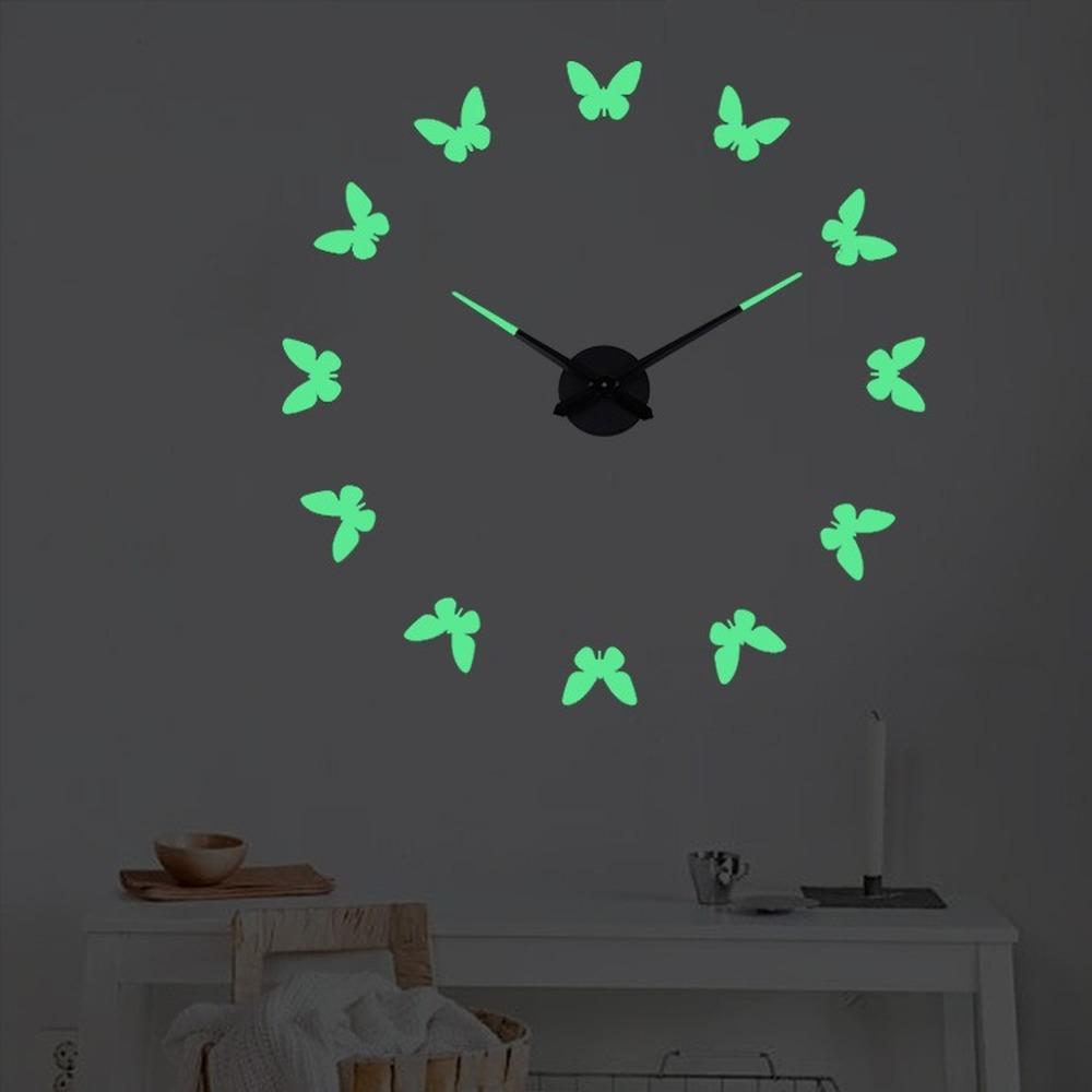 Креативные светящиеся настенные часы для гостиной, настенные наклейки, часы, немые часы, настенные часы, домашний декор, настенные цифровые часы