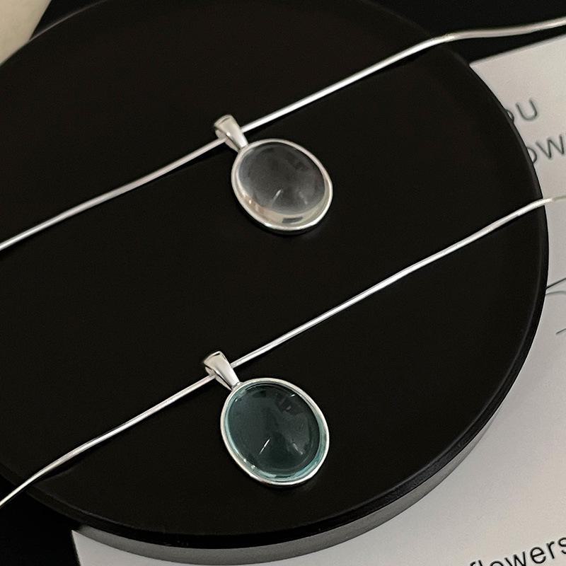 Ожерелье из овального аквамарина и лунного камня Banyan Tree S925 Silver - уникальная цепочка на ключицу для девушки 