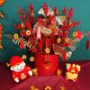 Round Box, Blessing Bucket, Hugging Bucket, New Year'S Decoration, Simulated Red Fruit Blessing Tube, Housewarming, New Year'S Festival, Flower
