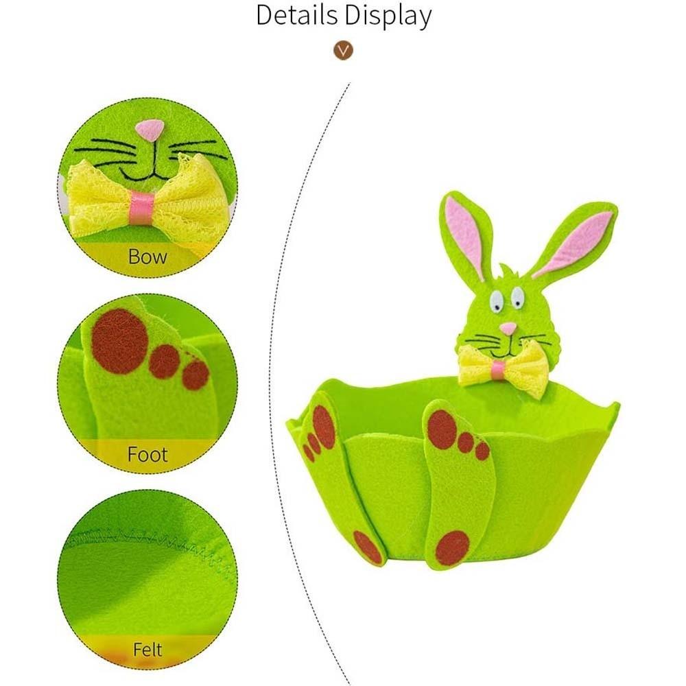Металлическая Фетровая Корзина-Кролик Вырезанная Пасхальная Коробка для Хранения Домашний Декор Украшения Кролик Конфетница Шоколад