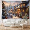 Christmas Tree Holiday Festive Atmosphere Woven Wall Tapestry - 100% Polyester Brushed Fabric, 90gsm Square Weight, No Power Required, Animal Theme Gr