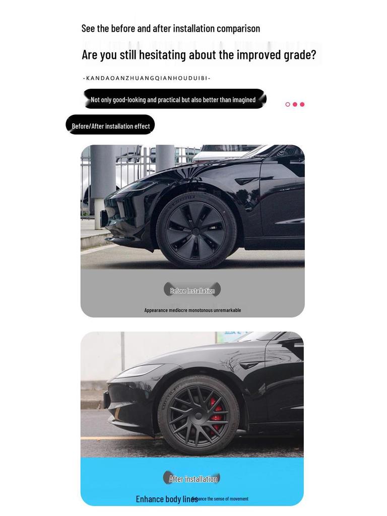 Full-Cover Hubcaps for Tesla Model 3: Stylish 18-Inch Thunder Wheel Covers