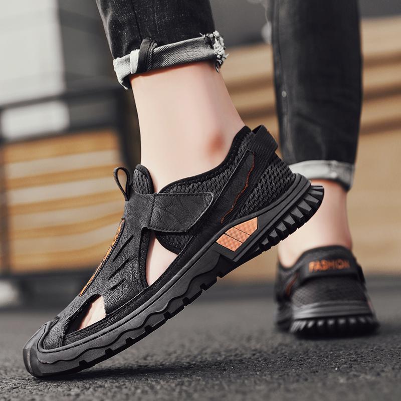 Summer Outdoor Casual Sports Sandals Men Black Gray Khaki Perforated Shoes Beach Sandalias Male Breathable Design Water Sneakers