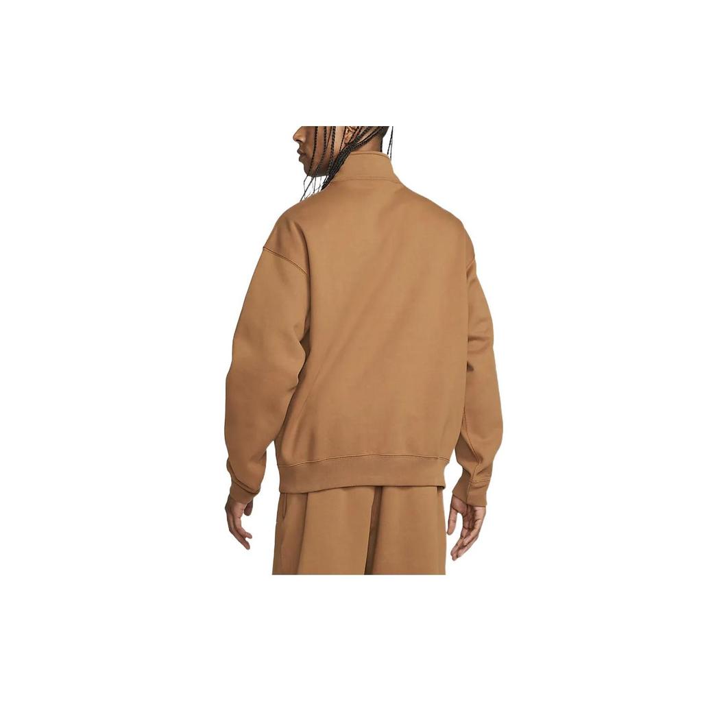 Nike Logo Embroidered Half-Zip Pullover Jacket Unisex Outerwear Brown DQ5210-270