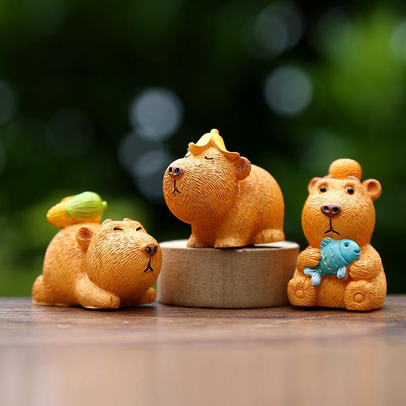 Capybara Resin Toy Figurine With Interactive Features For Visual Development And Parentchild Interaction