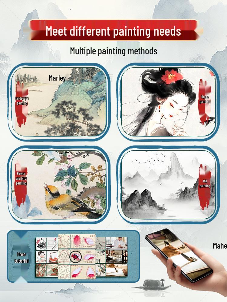 Набор Марии для начинающих из 12 цветов для детской живописи тушью с кистями