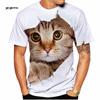 Модная мужская футболка с коротким рукавом и принтом милого котенка 3D, свободный топ для мужчин, повседневная летняя одежда для активного отдыха
