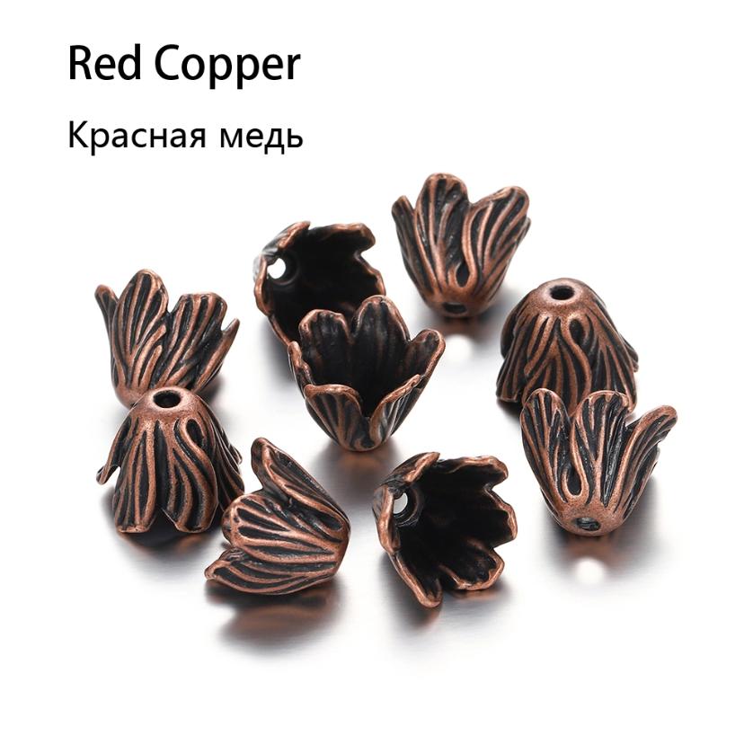 4 Стиля 2 шт./Лот Сплав Полые Цветочные Бусины Колпачки Конечные Колпачки Соединители для DIY Серьги Ювелирные Изделия Фурнитура Компонент Аксессуары