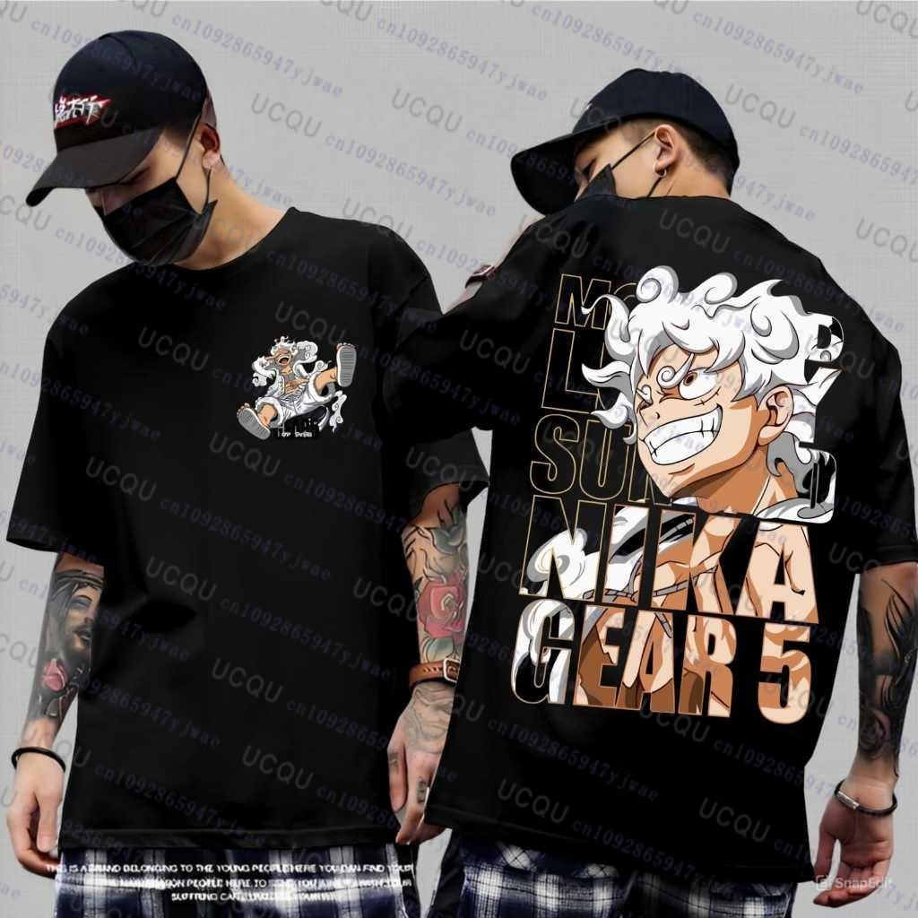 ONE PIECE Анимационные Производные Печатная Футболка с Коротким Рукавом Мужская и Женская 2025 Лето Новая Мода Повседневная Хлопок Популярная