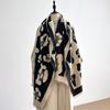 Imitation Cashmere Retro British Tassel Leopard Print Shawl Versatile Thermal Scarf Autumn And Winter Thickened Thermal Scarf