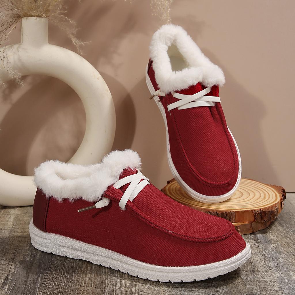 Женские ботинки Зимние Новые Толстая подошва Снежные ботинки Женские Плюс Бархат Утолщенные Волосатые Хлопковые туфли Женские Повседневные Принтованные Кроссовки
