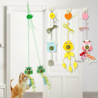 Игрушки для кошек с кошачьей мятой, эластичные, выдвижные, подвесные, дверного типа, интерактивные игрушки для котят, мышки, кошачья веревка, игрушка для домашних животных