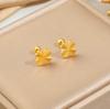 Элегантные серьги-гвоздики в виде четырехлистного клевера из нержавеющей стали для женщин - Серьги-гвоздики из титановой стали для ушного хряща, Удобные для сна, Маленький и шикарный дизайн.