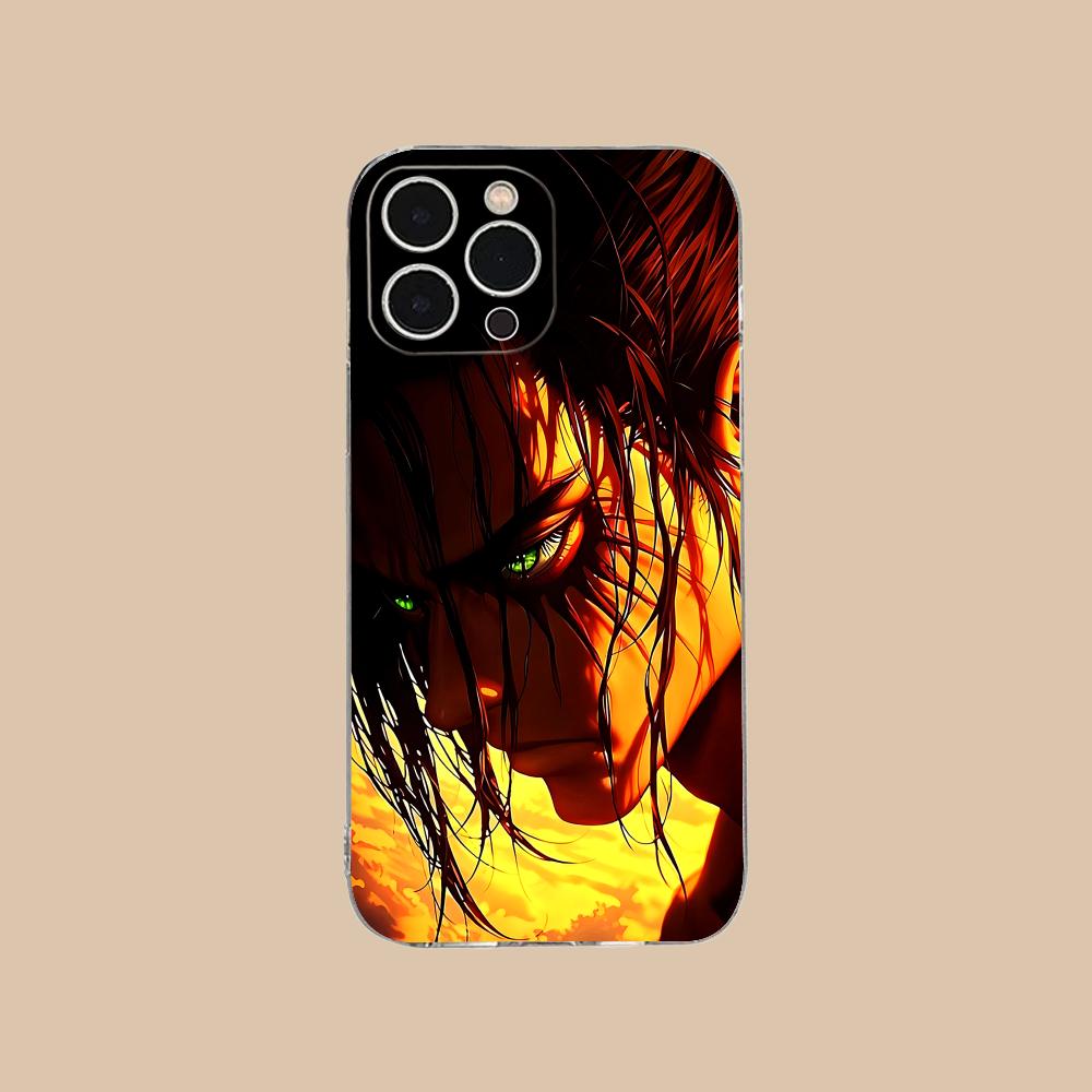 Прозрачный ТПУ чехол для мобильного телефона AOT Эрен Йегер для iPhone 17 16 15 14 13 12 11 X XR XS Air Pro Max Plus Mini Цветной чехол