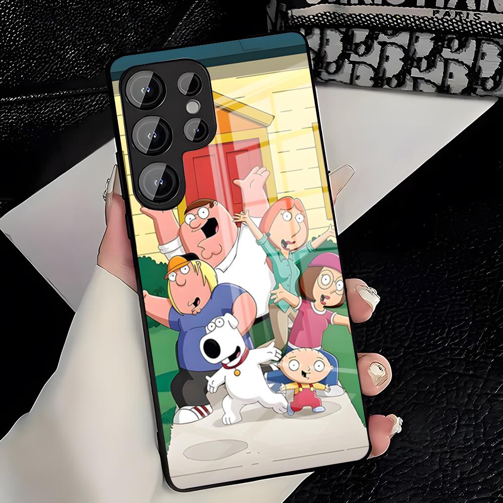 Чехол для телефона F-Family Funny Guy для Samsung S26 S25 Plus S20 S20 Plus S22 Ultra S23 FE S21 Plus S21 Ultra Стеклянная крышка