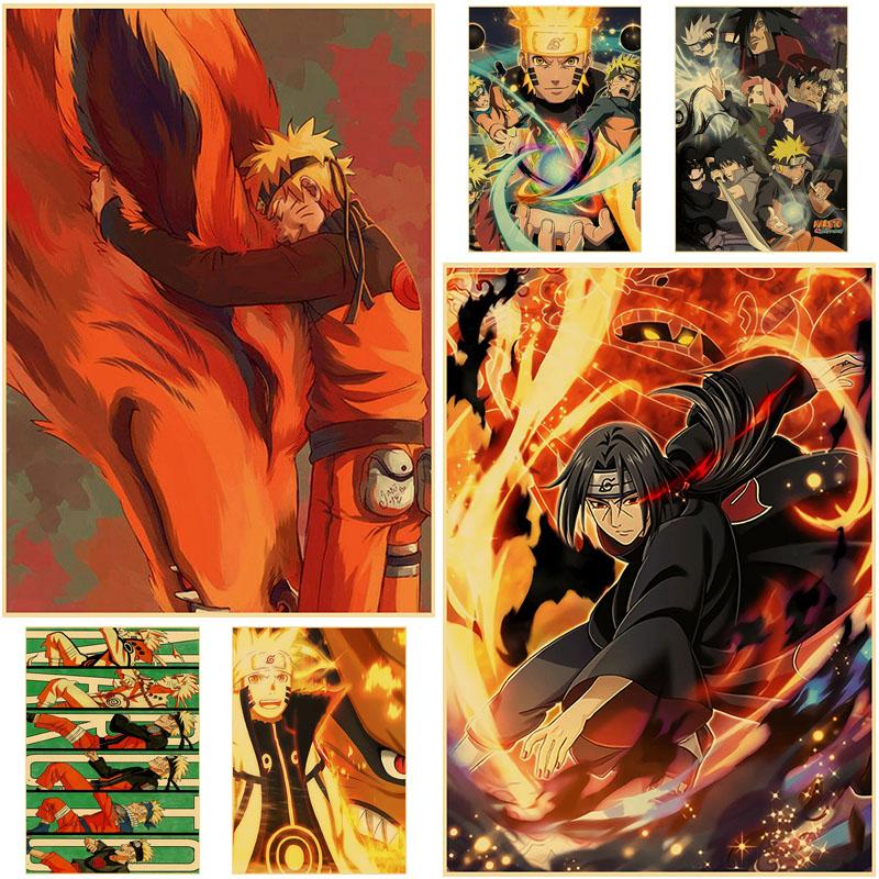 Боруто аниме постер винтажные постеры Узумаки Бар Кафе Домашний Декор Гостиная Наклейка на стену Художественная живопись Коллекция фанатов картина