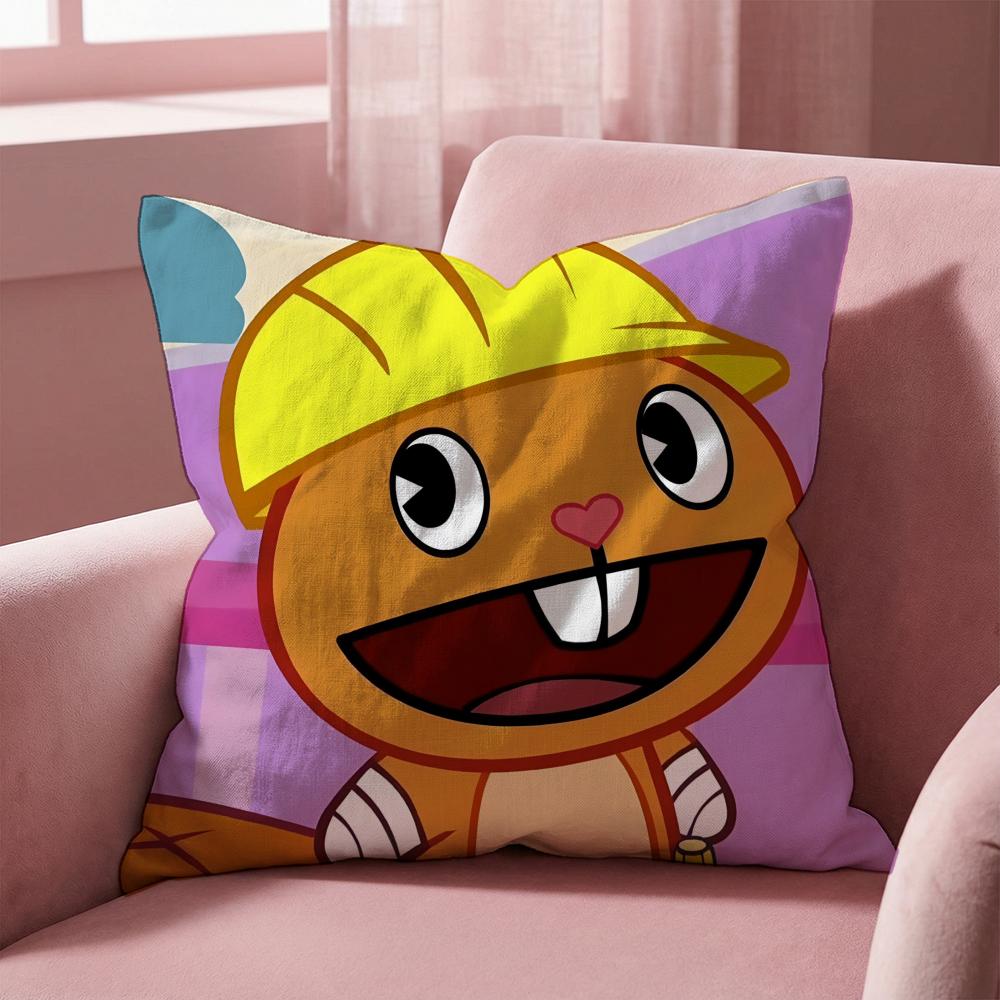 Чехол на подушку N-Nutty H-Happy Tree Friends, Чехол на подушку для разных случаев для дома и автомобиля - Двусторонний, Мягкий и прочный для ежедневного использования