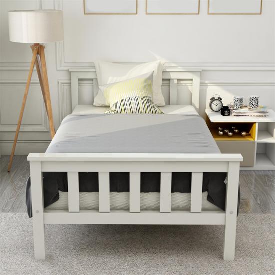 Modern Wooden Single Bed Rack Frame with Headboard Bedroom Decoration Furniture