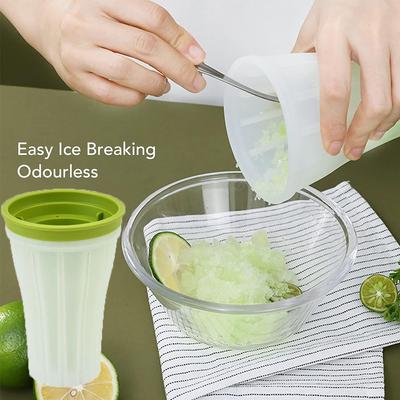 Стаканчик для приготовления смузи Slushy Maker, быстрозамороженный, большой емкости 150 мл, замороженный стакан для смузи, двухслойный стакан из силикагеля, аппарат для приготовления напитков с крышкой для лета(зеленый)