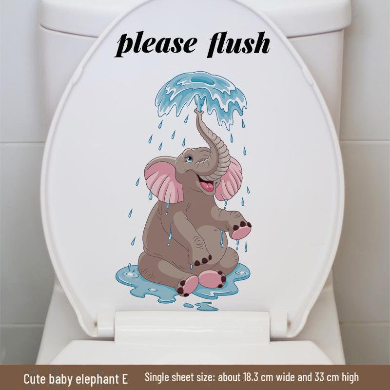Милые водонепроницаемые наклейки на стену в виде слона для ванной комнаты - модель MT23060