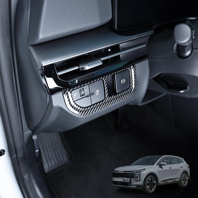 Carbon Fiber Front Headlight Adjustment Cover Trim For Kia Sportage NQ5 2026 Car Tuning Trim Accessories LHD