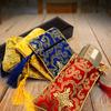 Buddhist Dragon Pattern Lotus Jewelry Bag Embroidery Bag Chinese Style Sachet Scripture Bag