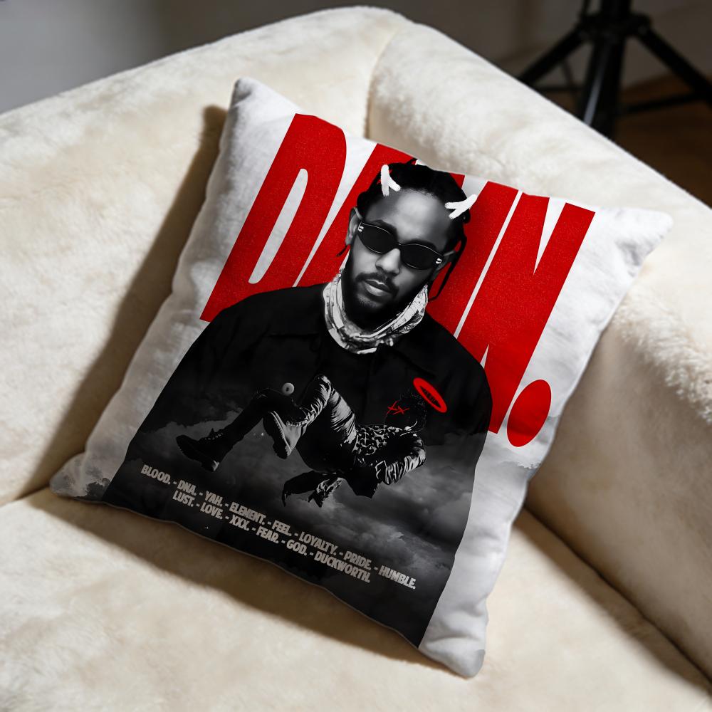 Stylish KKendrick Lamared Cushion Cover Soft Decorative Pillow Case Suitable for Bedroom Sofa Car Travel Use